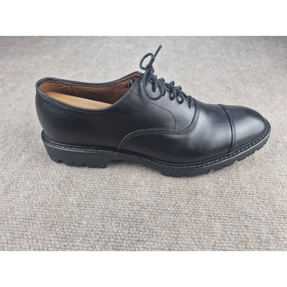 Allen Edmonds Park Avenue Shoes Men 11.5D Black Leather Lug Sole Cap Toe Oxford